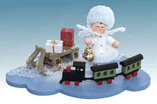 Kuhnert Schneeflöckchen auf Wolke mit Eisenbahn