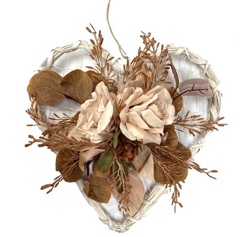Hängende Raumdekoration "Herz" mit künstlichen Blumen